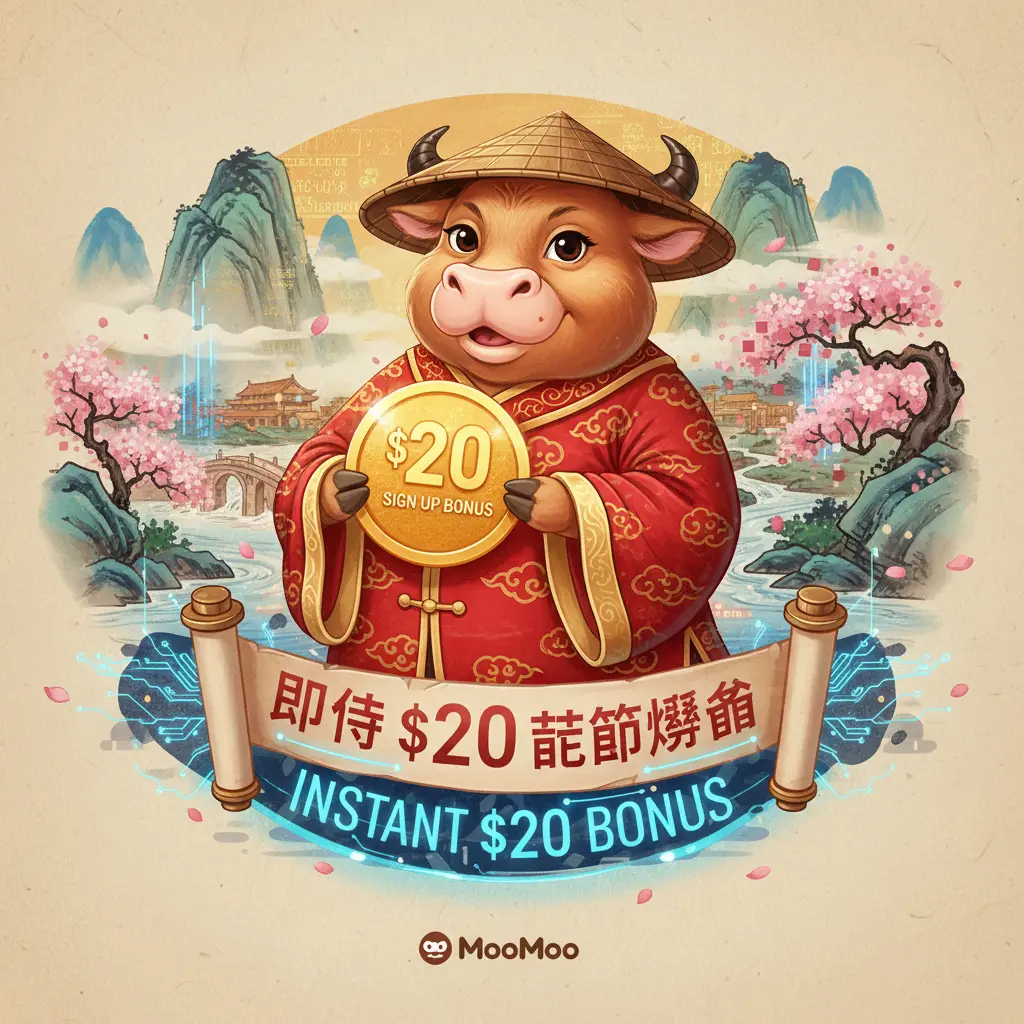 instant $20 sign up bonus - MooMoo